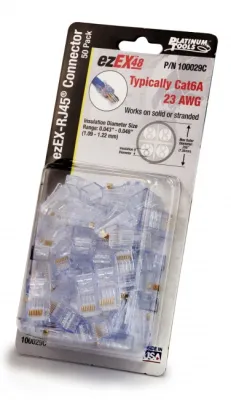 Platinum Tools - 100029C - ezEX48 Cat6A Connectors, 50/Clamshell.