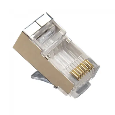 Platinum Tools - 106180 - RJ45 (8P8C), Cat5e Shielded, HP, Round-Solid 3-Prong. Pkg 100pc/Bag.