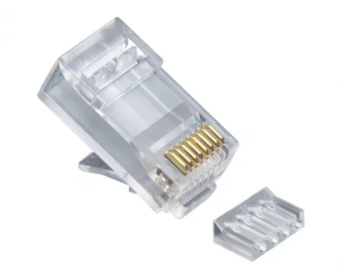 Platinum Tools - 106187C - RJ45 (8P8C), Cat6 2 pc. Round-Solid 3 Prong, w/Liner. 25/Clamshell.