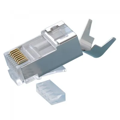 Platinum Tools - 106198C - RJ45 Cat6A 10Gig Shielded Round Stranded 2 Prong w/Liner. 10/Clamshell.