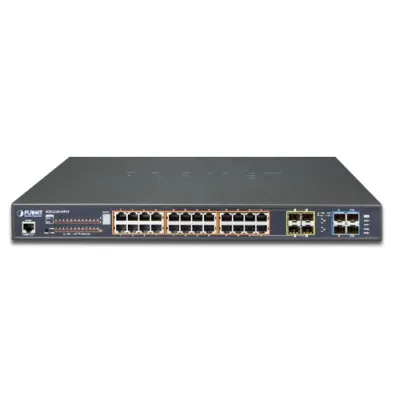 Planet - SGS-5220-24P2X - L2+ 24-Port 10/100/1000T 802.3at PoE + 2-Port 10G SFP+ Managed Stackable Switch / 440W