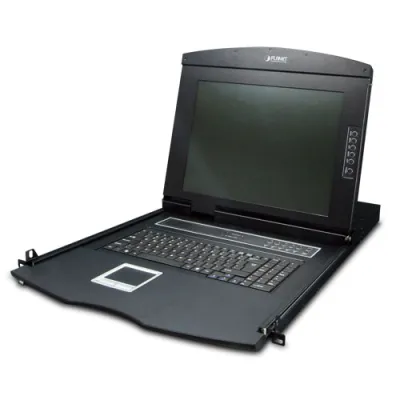 Planet - IKVM-210-08M - 17" 8-Port Combo VGA LCD IP KVM Switch: 1280x1024 video quality, Up to 64 computers, On Screen Display (OSD)