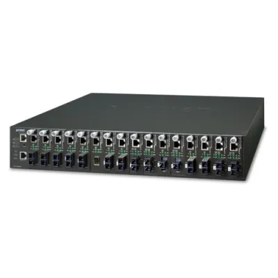 Planet - MC-1610MR - 19" 2U 16-Slot Managed Media Converter Chassis with Optional Redundant Power Supply