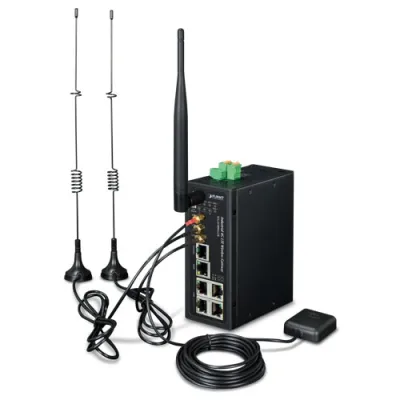 Planet - ICG-2510WG-LTE-EU - Industrial 4G LTE Cellular Wireless Gateway with 5-Port 10/100/1000T(GPS, LTE Band B1/B3/B5/B7/B8/B20)