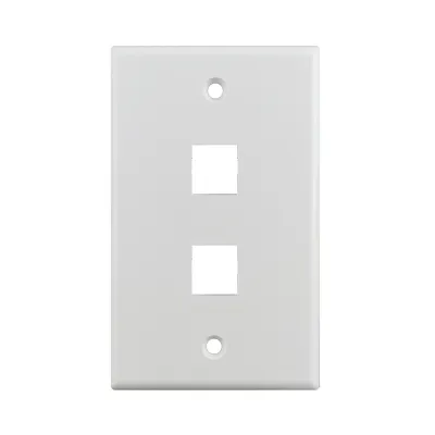 Simply 45 - S45-3202W - 2 Port White Keystone Wall Plate, Standard, Single Gang, UL - 1EA/BAG