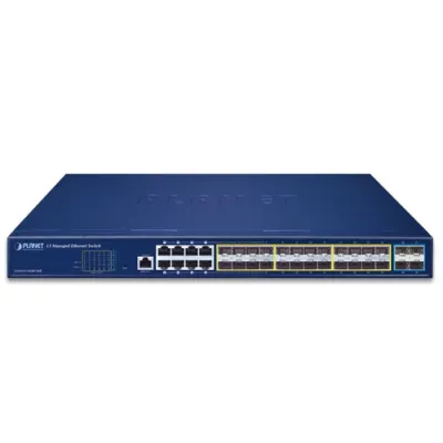Planet - GS-6311-16S8C4XR - L3 16-Port 100/1000X SFP + 8-Port Gigabit TP/SFP + 4-Port 10G SFP+ Managed Ethernet Switch with 36-72V DC Redundant Power
