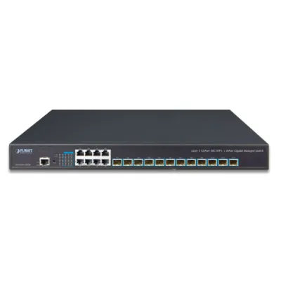 Planet - XGS-6350-12X8TR - Layer 3 12-Port 10G SFP+ + 8-Port 10/100/1000T Managed Switch with Dual 100~240V AC Redundant Power