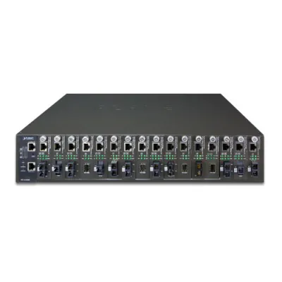 Planet - MC-1610MR - 19" 2U 16-Slot Managed Media Converter Chassis with Optional Redundant Power Supply