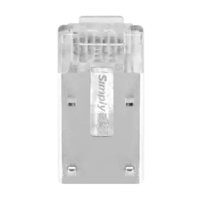 Simply 45 - S45-1550P - PROSeries Pass Through Shielded - Cat5e STP (internal ground) With Cap45- 50pc Clamshell