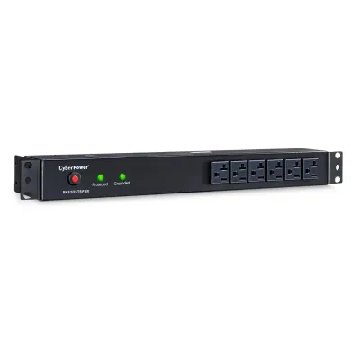 CYBERPOWER - RKBS20ST6F12R - 1800 J, 120 V, NEMA L5-20P twist lock plug, 18 NEMA 5-20R (6 front, 12 rear), 15 ft cord, Limited lifetime warranty