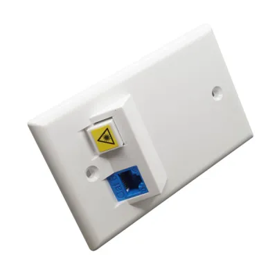 Simply 45 - S45-3202AW - 2 Angled Port White Keystone Wall Plate, Standard, Single Gang, UL - 1EA/BAG