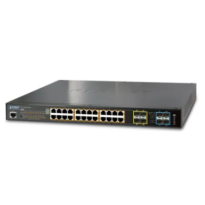 Planet - SGS-5220-24P2X - L2+ 24-Port 10/100/1000T 802.3at PoE + 2-Port 10G SFP+ Managed Stackable Switch / 440W