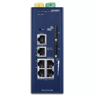Planet - ICG-2515W-NR - Industrial 5G NR Cellular Wireless Gateway with 5-Port 10/100/1000T