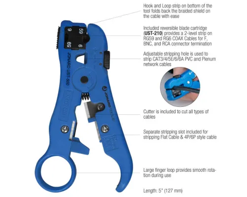 Jonard Tools - UST-596 - Universal Cable Stripping Tool RG59/6