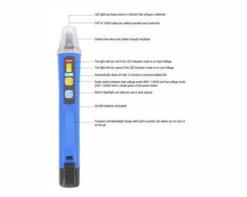 Jonard Tools - VT-1100 - Non-Contact Voltage Detector, 24 to 1000VAC