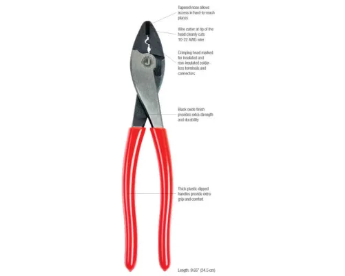 Jonard Tools - TCC-1022 - Terminal Crimper & Cutter, 9"