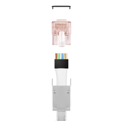 Simply 45 - S45-1750P - PROSeries Pass Through Shielded Red Tint, Hi/Lo Stagger - Cat6/6a STP with Cap45 & Bar45 - 50pc Jar