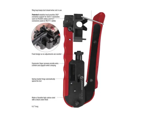 Jonard Tools - CTF-360 - 360° Compression Tool - Short and Long Style F Connectors