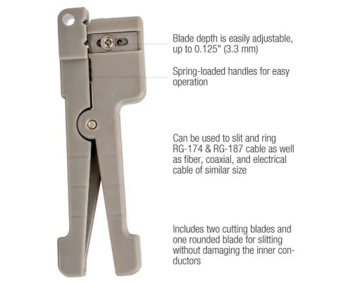 Jonard Tools - CSR-125 - Compact Cable Slit & Ring Tool, (0 - 0.125")