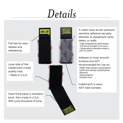 Rip-Tie - A-02 - 5/8 Inch Wide CableCatch, 2"
