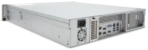 EXACQ - 1608-36T-2AL-E - Hybrid 2U Rackmount A-Series exacqVision NVR with 8 IP Enterprise licenses (64 max) and 16 analog channels, 36TB Internal JBOD storage. Linux Ubuntu 22.04 LTS OS on SSD, 8GB RAM, Dual 2.5GbE on-board, 4 x USB, 1 x HDMI, 2 x D