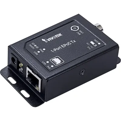 Vivotek - AP-FEX-0106-T - EPoC Tx Module, DC 56V in, 1x BNC, 1x FE RJ45, 1 DC Jack