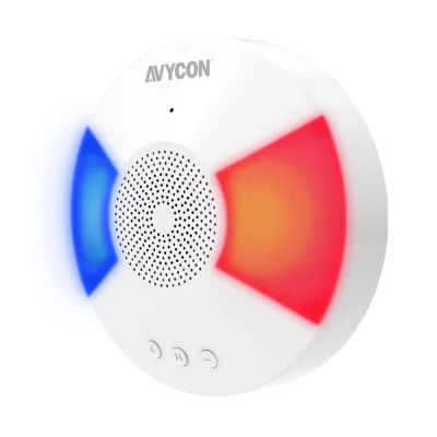 AVYCON - AVA-MICSPKSRN - 2-Way Audio with siren alarm device, alert, warn, and draw attention during any desired event such as motion and smart analytics, easily connects with Diversity IP Motorized cameras