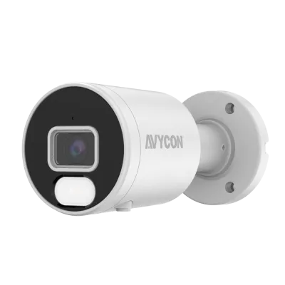 AVYCON - AVC-NBB41F28 - 4MP H.265+ InfiniteColor, Bullet IP Camera, AI Lite, DWDR, 4MP@25FPS, Full Color (white light), Built-in Mic, 2.8mm Fixed Lens, MicroSD, Onvif, DC12V / PoE, IP67, White