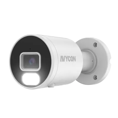 AVYCON - AVC-NBB81F28 - 8MP H.265+ InfiniteColor, Bullet IP Camera, AI Lite, DWDR, 8MP@15FPS, Full Color (white light), Built-in Mic, 2.8mm Fixed Lens, MicroSD, Onvif, DC12V / PoE, IP67, White