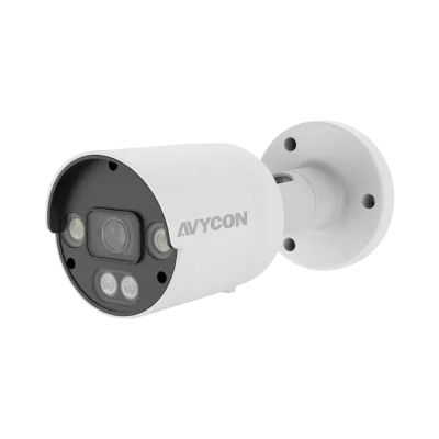AVYCON - AVC-NCB51F28 - 5MP (2592x1944), H.265+ Bullet IP Full Color Camera, True WDR, AI, InfiniteColor™, 5MP@30FPS, Triple Stream, 2.8mm Lens, MicroSD, Onvif, DC12V / PoE, IP67, White