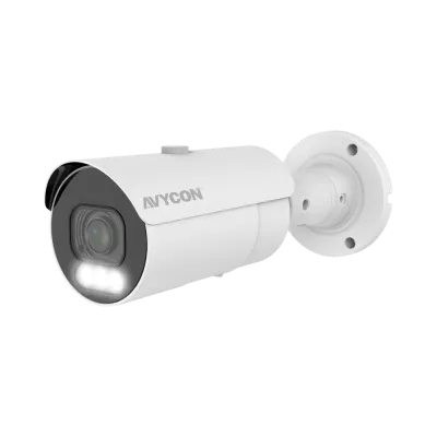 AVYCON - AVC-NCB51M - 5MP (2592x1944), H.265+ Bullet IP Full Color Camera, True WDR, AI, InfiniteColor™, 5MP@30FPS, Triple Stream, 2.7-13.5mm Motorized A/F Lens, MicroSD, Onvif, DC12V / PoE, IP67, White