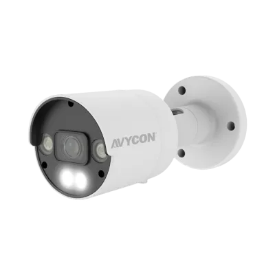 AVYCON - AVC-NCB81F28 - 8MP (3840x2160), H.265+ Bullet IP Full Color Camera, True WDR, AI, InfiniteColor™, 8MP@30FPS, Triple Stream, 2.8mm Lens, MicroSD, Onvif, DC12V / PoE, IP67, White