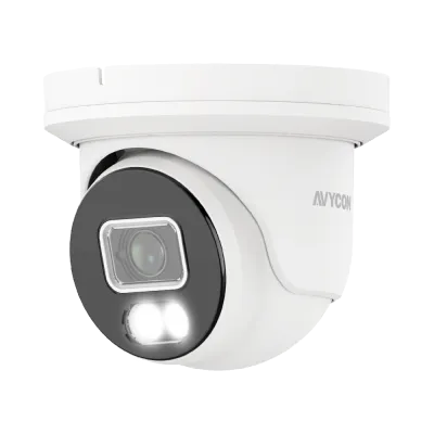 AVYCON - AVC-NCE51F28 - 5MP (2592x1944), H.265+ Turret IP Full Color Camera, True WDR, AI, InfiniteColor™, 5MP@30FPS, Triple Stream, 2.8mm Lens, MicroSD, Onvif, DC12V / PoE, IP67, White