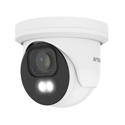 AVYCON - AVC-NCE51M - 5MP (2592x1944), H.265+ Turret IP Full Color Camera, True WDR, AI, InfiniteColor™, 5MP@30FPS, Triple Stream, 2.7-13.5mm Motorized A/F Lens, MicroSD, Onvif, DC12V / PoE, IP67, White