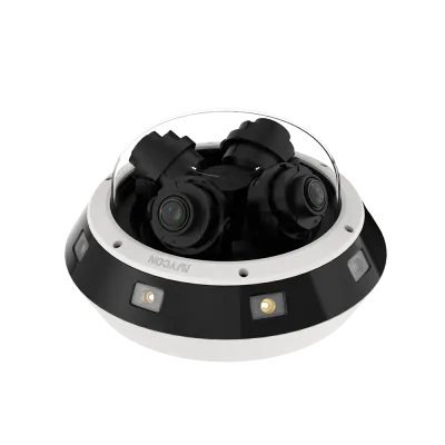 AVYCON - AVC-NCMS321M04 - 32MP InfiniteColor Multi-Sensor Multi-Directional Diversity IP Camera, 4-Directional Adjustable 4x optical lens, dual light (IR LED & White LED), smart AI, 2ch Alarm In/out, 1 Audio in/out, IK10, IP67, 24VAC/12VDC/PoE+(IEEE8