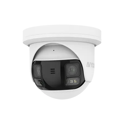 AVYCON - AVC-NPE81F2D - 8MP (4K), Dual Lens Panoramic Diversity IP Camera, 180 degrees full coverage, 4K@15fps, InfiniteColor, Active Deterrence, built-in MIC, Two-way Audio, Siren/Alarm, Self-stitching, PoE/12VDC