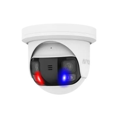 AVYCON - AVC-NPE81F2D - 8MP (4K), Dual Lens Panoramic Diversity IP Camera, 180 degrees full coverage, 4K@15fps, InfiniteColor, Active Deterrence, built-in MIC, Two-way Audio, Siren/Alarm, Self-stitching, PoE/12VDC
