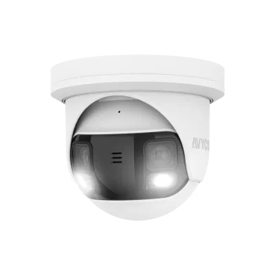 AVYCON - AVC-NPE81F2D - 8MP (4K), Dual Lens Panoramic Diversity IP Camera, 180 degrees full coverage, 4K@15fps, InfiniteColor, Active Deterrence, built-in MIC, Two-way Audio, Siren/Alarm, Self-stitching, PoE/12VDC