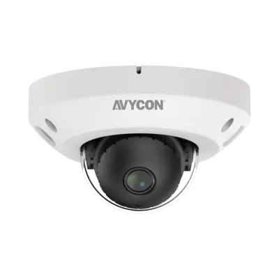 AVYCON - AVC-NPK81F28 - 8MP (3840x2160), H.265+ Flat Dome IP Camera, InfiniteStar™, True WDR, AI, 8MP@20FPS, Triple Stream, 2.8mm Lens, 66ft Smart IR's, Audio In/Out, Built-in MIC, MicroSD, Onvif, DC12V / PoE, IP67, White