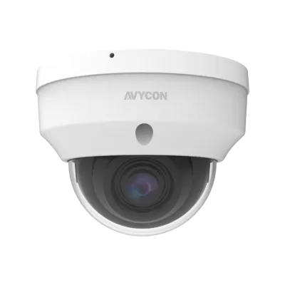 AVYCON - AVC-NPV51F28 - 5MP (2592x1944), H.265+ Vandal Dome IP Camera, InfiniteStar™, True WDR, AI, 5MP@30FPS, Triple Stream, 2.8mm Lens, 66ft Smart IR's, Audio In/Out, MicroSD, Onvif, DC12V / PoE, IP67, White