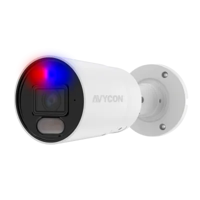 AVYCON - AVC-NUB81F28 - 8MP (4K), H.265+ InfiniteColor, Bullet AI Diversity Active Deterrence IP Camera, F1.0, True WDR, Ultra Low Light, 8MP@30FPS, Full Color (white light), Built-in Mic, Speaker (2-way), Siren, 2.8mm Fixed Lens, MicroSD, Onvif, DC1