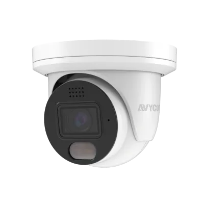 AVYCON - AVC-NUE81F28 - 8MP (4K), H.265+ InfiniteColor, Turret AI Diversity Active Deterrence IP Camera, F1.0, True WDR, Ultra Low Light, 8MP@30FPS, Full Color (white light), Built-in Mic, Speaker (2-way), Siren, 2.8mm Fixed Lens, MicroSD, Onvif, DC1