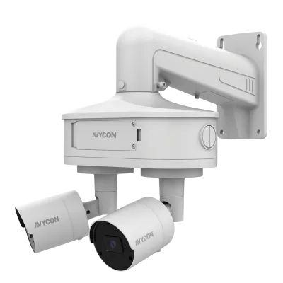 AVYCON - AVM-JB-DUAL-US1 - Dual Junction Box for all NDAA small vandal domes with fixed lens models, built-in 2 port PoE switch allows 2 cameras to work using 1 cable, plug and play with Diversity series 4K NVR