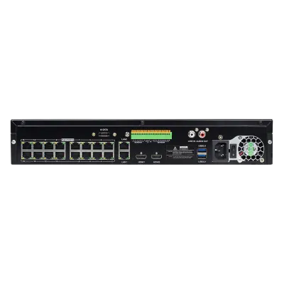 AVYCON - AVR-NSV32P16-56T - (NDAA) H.265+ 32CH 4K NVR with 16ch Built-in PoE, DUAL NIC, max. 320Mbps, 8MP@30FPS, ONVIF, 8 Alarm In / 1 Alarm Out, 1 HDMI 4K Output, 4 SATA, 56TB HDD installed