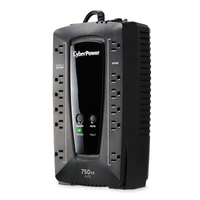 CYBERPOWER - AVRG750U - 750VA/450W, Simulated Sine Wave, NEMA 5-15P, 5 ft cord, 12 (6 surge, 6 surge + battery backup), PowerPanel Personal Edition software, 3 year warranty