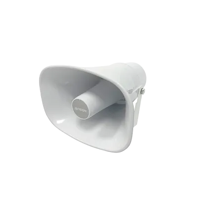 AVYCON - AVS-IPHS15W - 15-Watt IP-enabled horn speaker, 113dB all-in-one speaker system, compatible with all Onvif IP cameras and all VoIP devices via SIP, support pre-recorded messages, live responses, alarms and background music, alarm input, web s