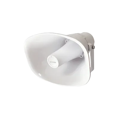 AVYCON - AVS-IPHS30WM - 30-Watt IP-enabled horn speaker, 120dB all-in-one speaker system, built-in MIC, compatible with all Onvif IP cameras and all VoIP devices via SIP, support pre-recorded messages, live responses, alarms and background music, ala