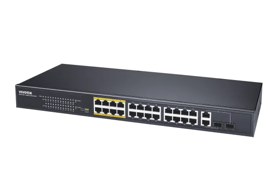 Vivotek - AW-FGT-260F-380 - 24xFE PoE + 2xGbE Combo Unmanaged Switch, 380W