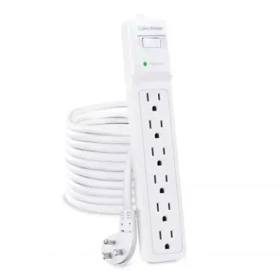 Cyber Power - B625 - 25' Cord Essential Surge Protector 1500J, White