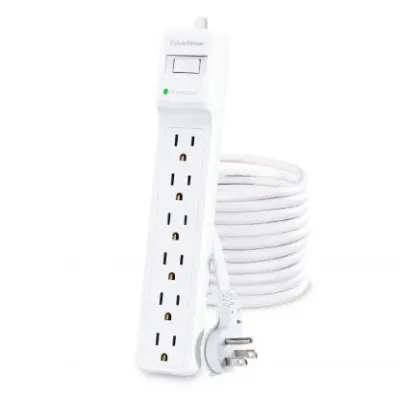 Cyber Power - B625 - 25' Cord Essential Surge Protector 1500J, White